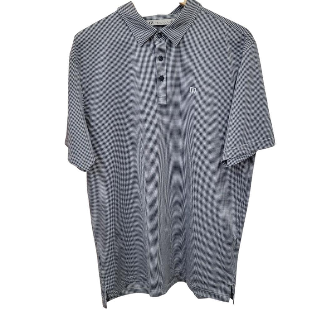 Travis Mathew Men’s Golf Polo Gingham Plaid Checkered Lightweight Shirt Casual